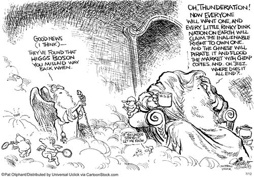 'Oh, thunderation! Now everyone will want one and every little, rinky dink nation on earth will claim the inalienable right to own one. And the Chinese will pirate it and flood the market . . .'