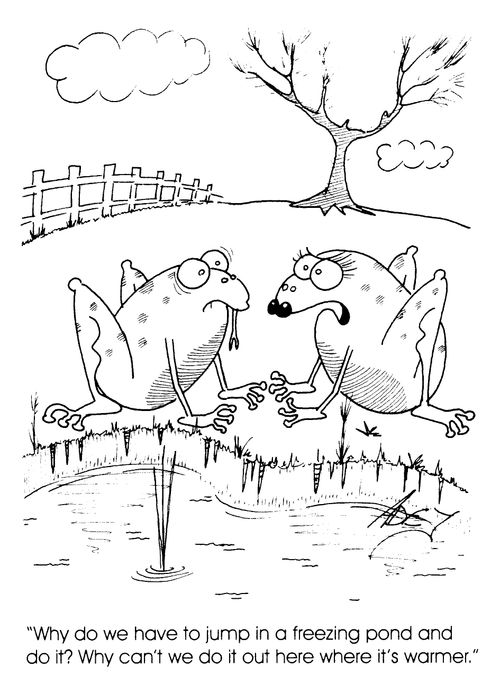 "Why do we have to do it in a freezing pond.. "