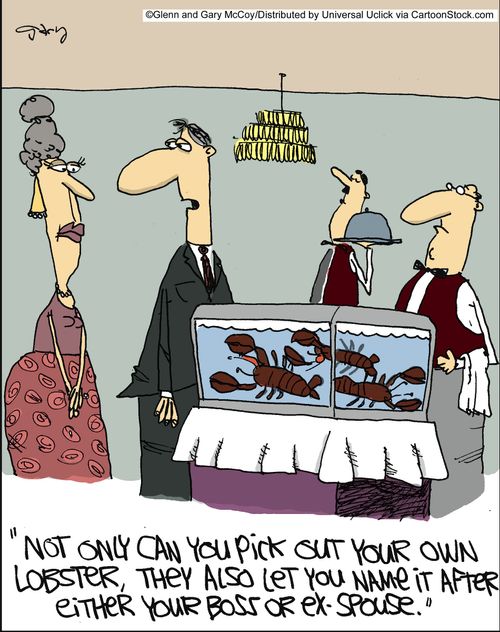 'Not only can you pick out your own lobster, they also let you name it after either your boss or ex-spouse.'