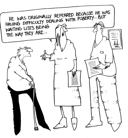 He was originally referred because he was having difficulties with puberty...
