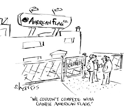 "We couldn't compete with Chinese American flags."