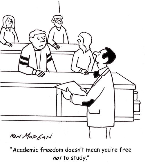 "Academic freedom doesn't mean you're free not to study."
