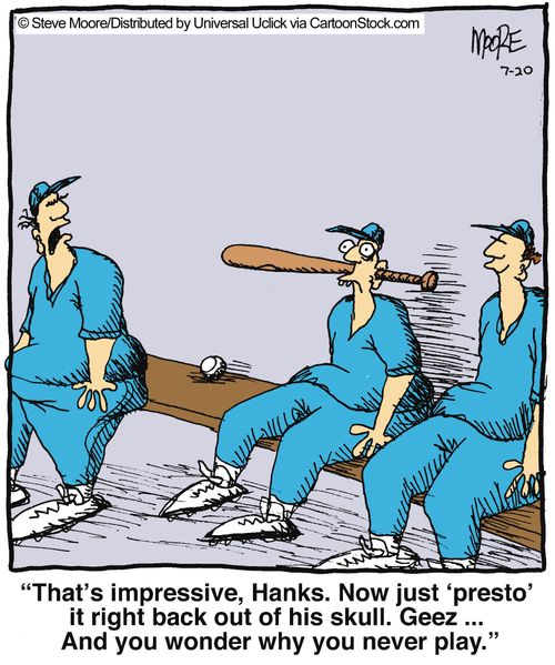 'That's impressive, Hanks. Now just 'presto' it right back out of his skill. Geez... And you wonder why you never play.'