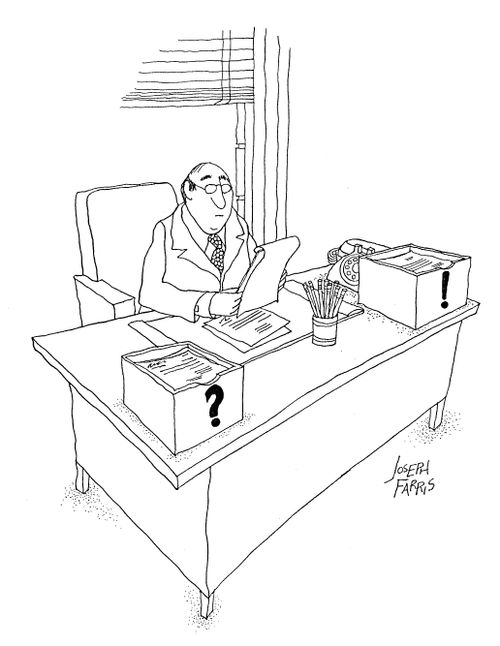 Exclamation Mark/Question Mark Filing Trays.