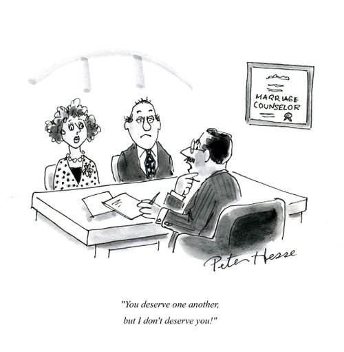 'You deserve one another, but I don't deserve you!'