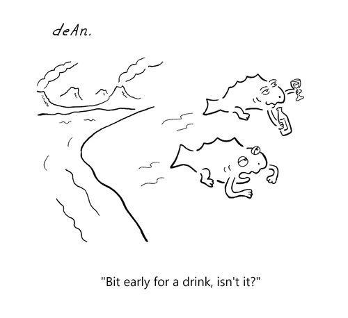 "Bit early for a drink, isn't it?"