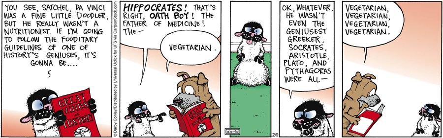 'Vegetarian, vegetarian, vegetarian, vegetarian.'