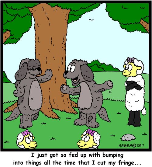 'I just got so fed up with bumping into things all the time that I cut my fringe...'