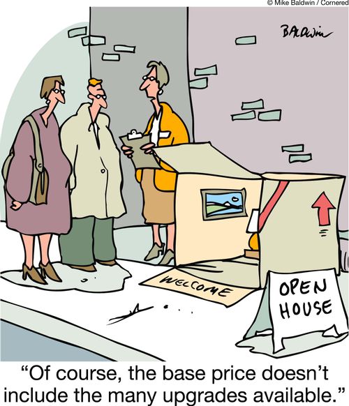 'Of course, the base price doesn't include the many upgrades available.'
