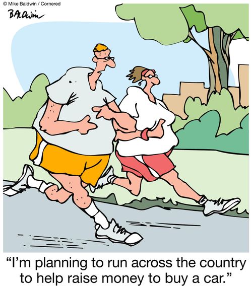"I'm planning to run across the country to help raise money to buy a car."