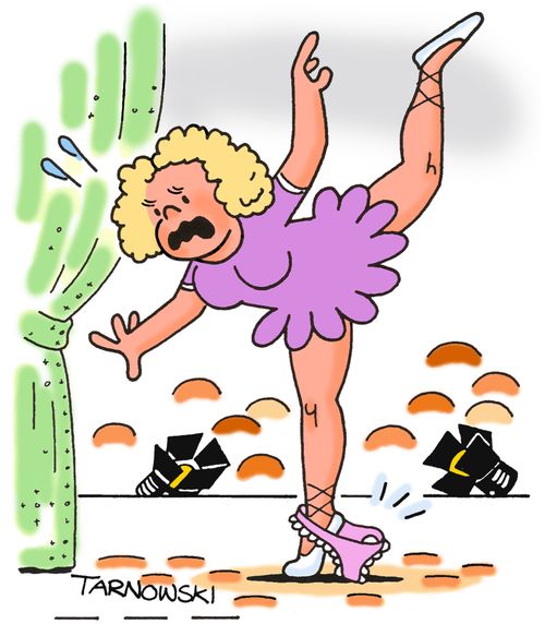 Ballerinas knickers falling down.
