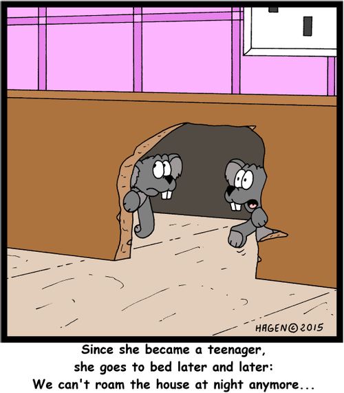 "Since she became a teenager, she goes to bed later and later: We can't roam the house at night anymore..."
