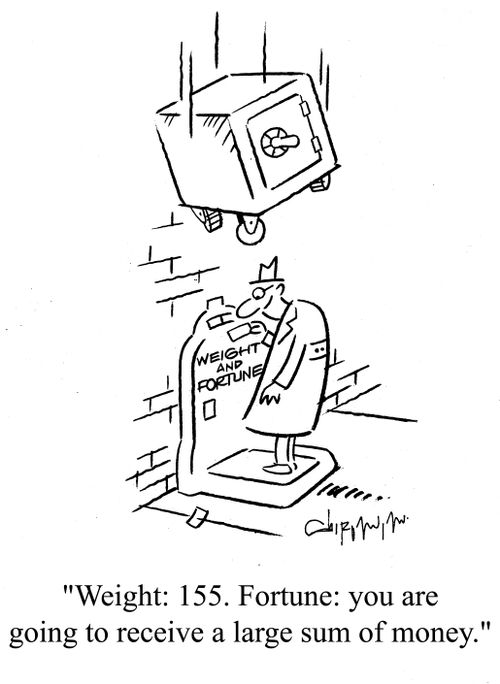 'Weight - 155. Fortune, you are going to receive a large sum of money.'
