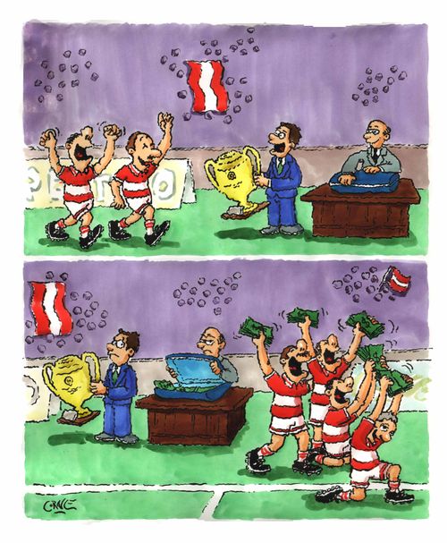 Cup winners more happy about the money
