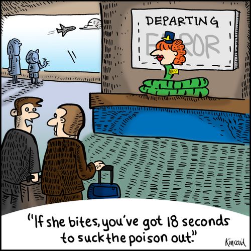 'If she bites, you've got 18 seconds to suck the poison out,'