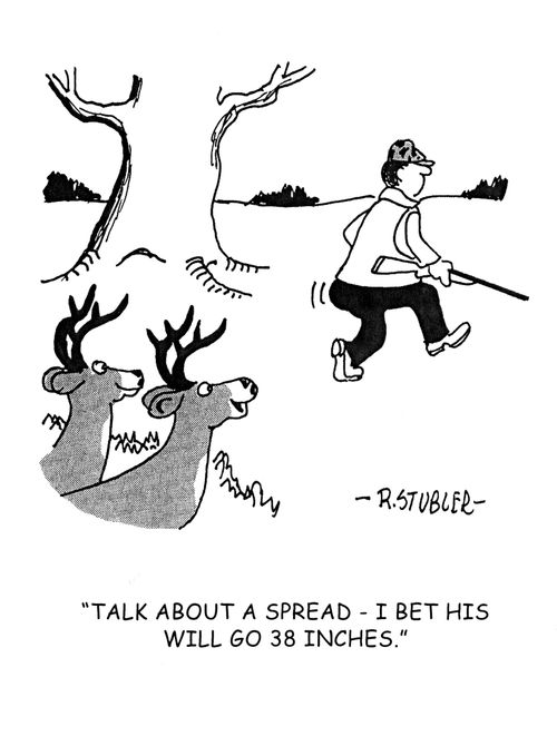 'Talk about a spread. I bet his will go 38 inches.'