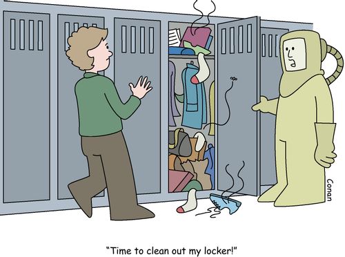 "Time to clean out my locker!"