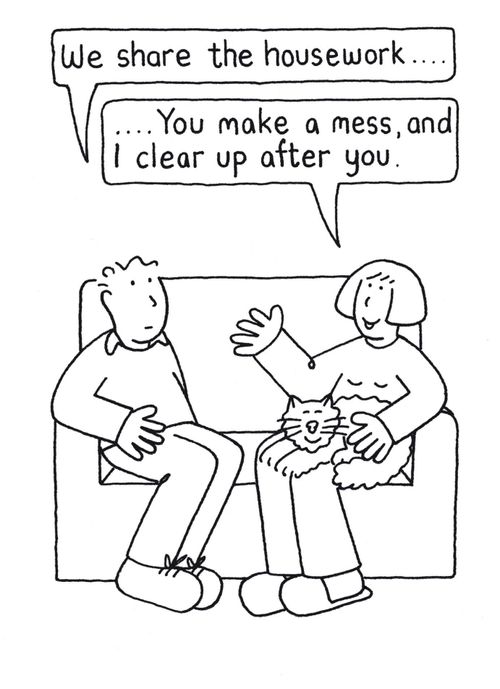 We share the housework...