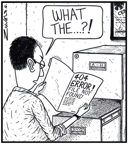 Man: 'What the...?!' / 404 ERROR! 