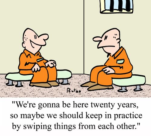 'We're gonna be here twenty years, so maybe we should keep in practice by swiping stuff from each other.'