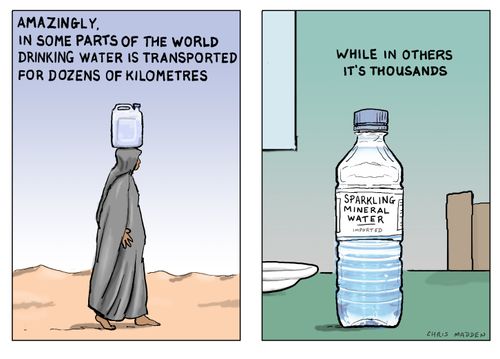 Amazingly, in some parts of the world drinking water is transported for dozens of kilometres... while in others it's thousands.