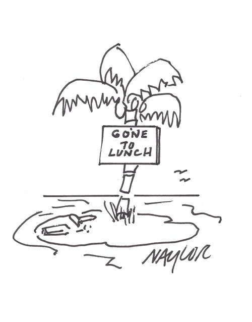 Desert Island: 'Gone to Lunch.'