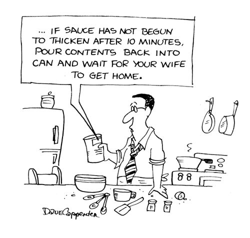 ...If sauce has not begun to thicken after 10 minutes, pour contents back into can and wait for your wife to get home.