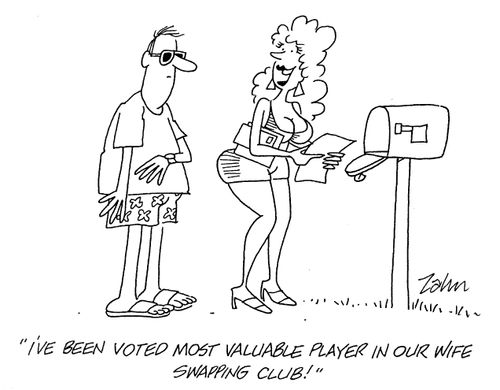 'I've been voted Most Valuable Player in our wife swapping club!'