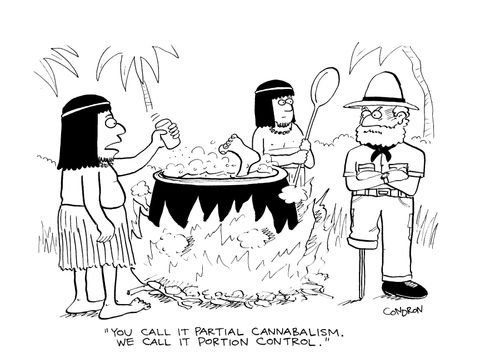 "You call it partial cannibalism.  We call it portion control."