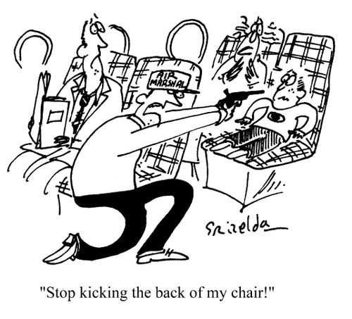 'Stop kicking the back of my chair!'