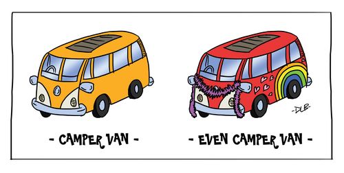 Camper Van sat next to an Even Camper Van.
