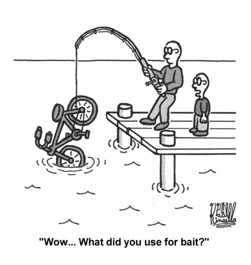 'Wow... What did you use for bait?' (father and son fishing)