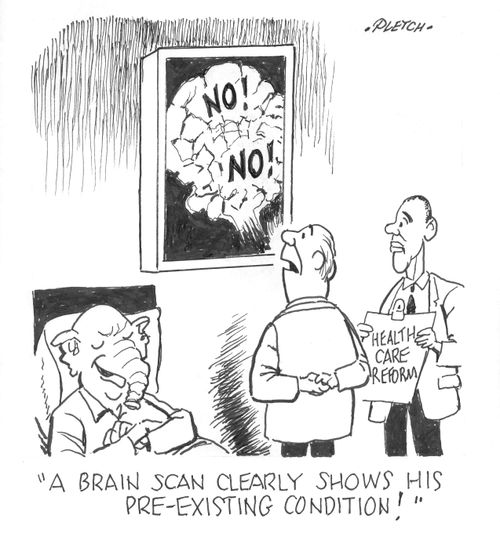 'A brain scan clearly shows his pre-existing condition!'