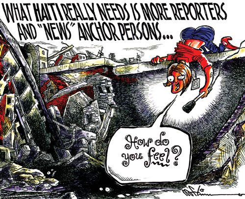 Insensitive reporters in Haiti.