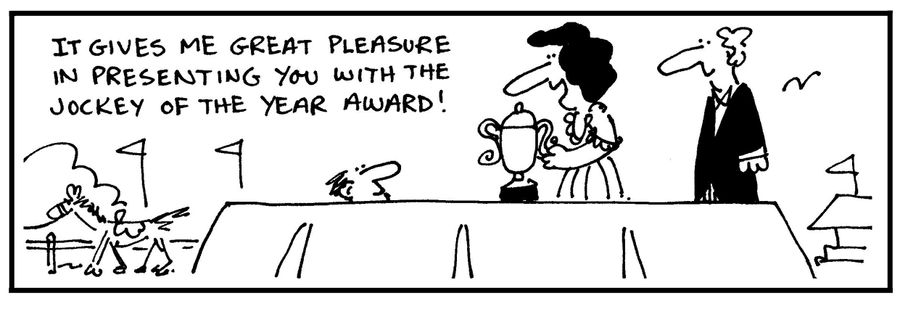 'It gives me great pleasure in presenting you with the jockey of the year award.'