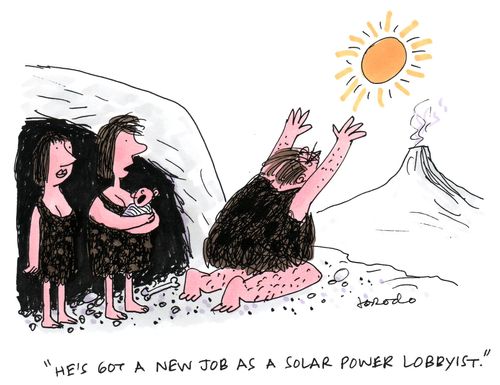 'He's got a new job as a solar power lobbyist.'