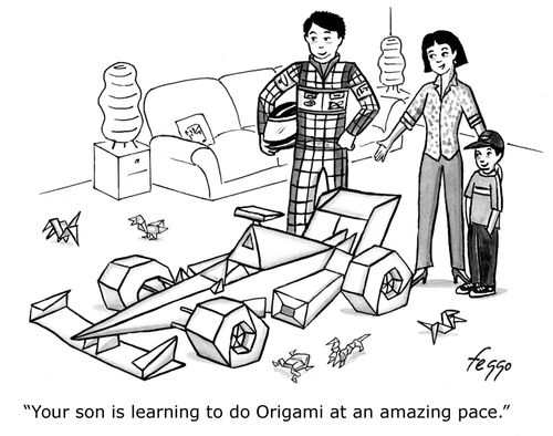 Formula One car origami