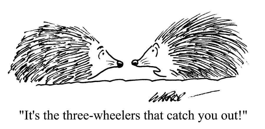 "It's the three-wheelers that catch you out!"