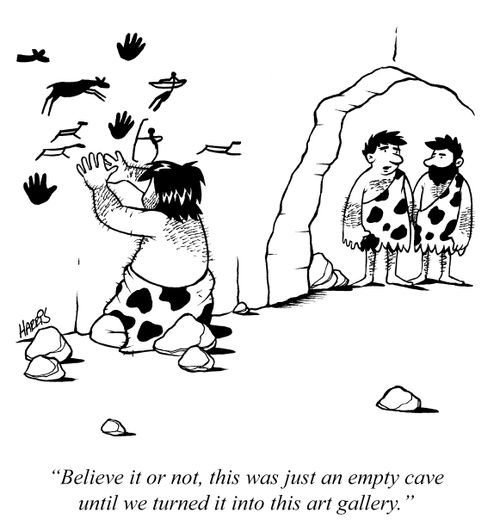 'Believe it or not, this was just an empty cave until we turned it into this art gallery.'
