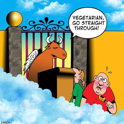 'Vegetarian, go straight through!'