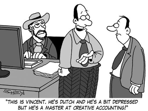 'This is Vincent. He's Dutch and he's a bit depressed but he's a master at creative accounting!'