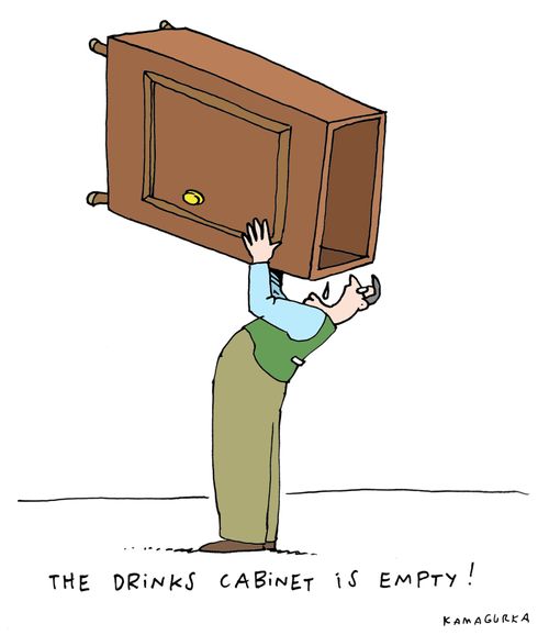 'The drinks cabinet is empty!'