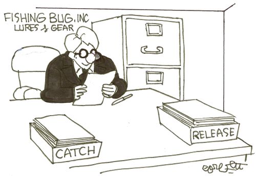 Fishing bug, Inc has 'catch' and 'release' desk organisers.