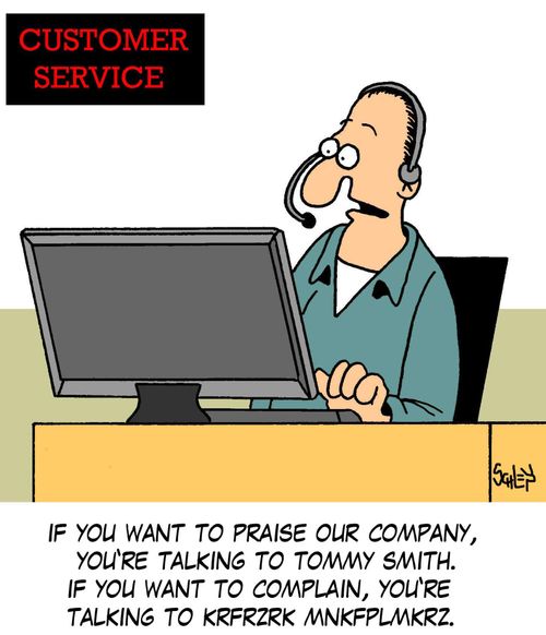 'If you want to praise our company, you're talking to Tommy Smith. If you want to complain, you're talking to Krfrzrk Mnkfplmkrz.'