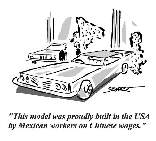 'This model was proudly built in the USA by Mexican workers on Chinese wages.'