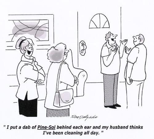 'I put a dab of Pine-Sol behind each ear and my husband thinks I've been cleaning all day.'