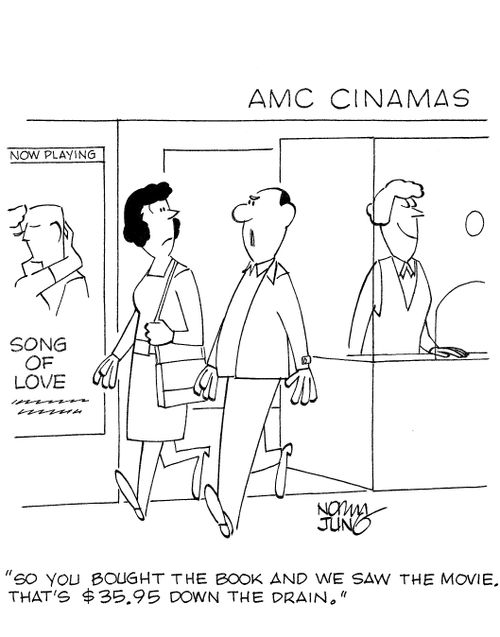 'So you bought the book and we saw the movie. That's $35.95 down the drain.'