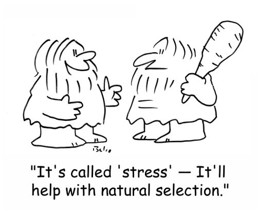 'It's called 'stress' - It'll help with natural selection.'