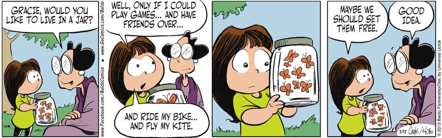 "Gracie, would you like to live in jar?"