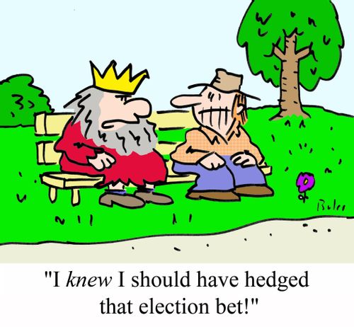 'I KNEW I should have hedged that election bet!'